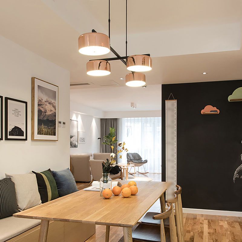 Postmodern Metal Island Light Forma 4 Lights Island Colgante para comedor