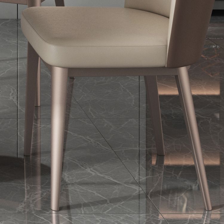 Faux Leather Side Chairs Modern Parsons Armless Chair for Dining Room