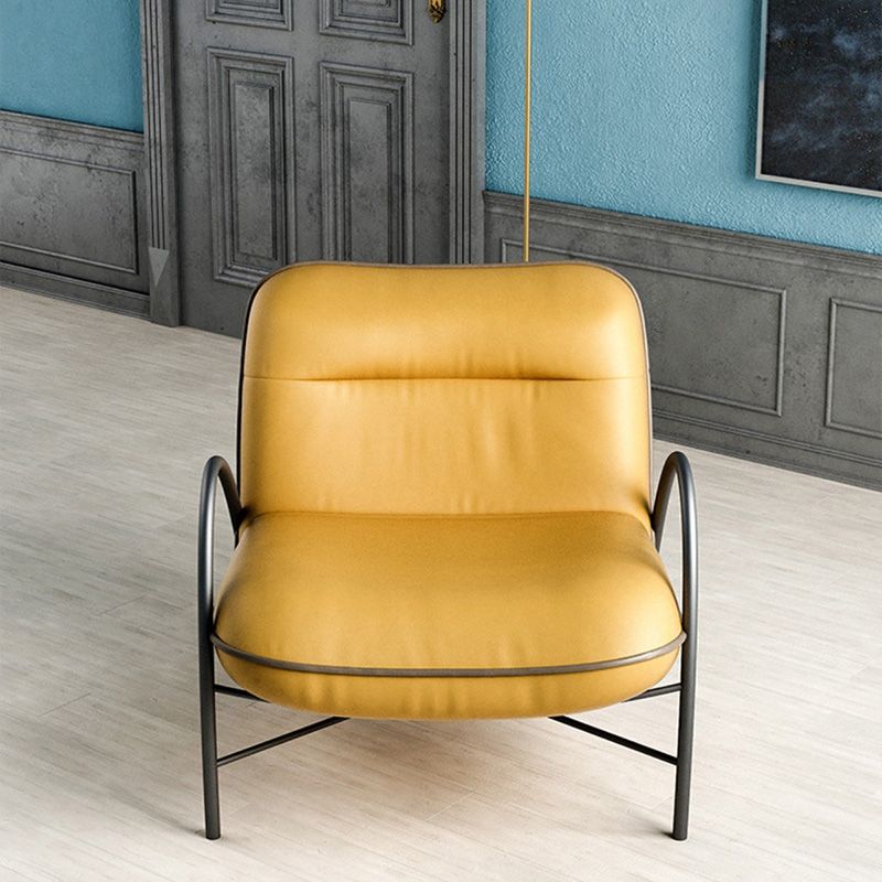 Contemporary Accent Armchair Modern Upholstered Accent Chair in Yellow
