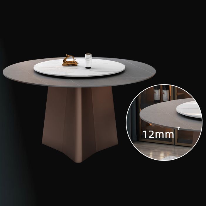 Muebles de la base del pedestal redondo colección de comedor de piedra de estilo de lujo sin platillo giratorio