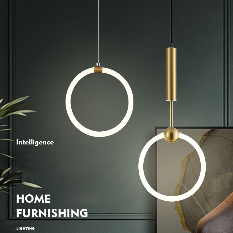 Gouden ronde vorm hanglamp moderne minimalistische ledhanglamp voor woonkamer