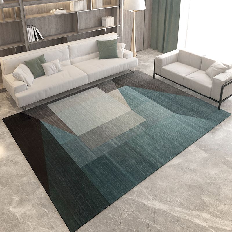 Contemporary Polyester Carpet Geometric Area Rug Stain Resistant Area Carpet for Living Room