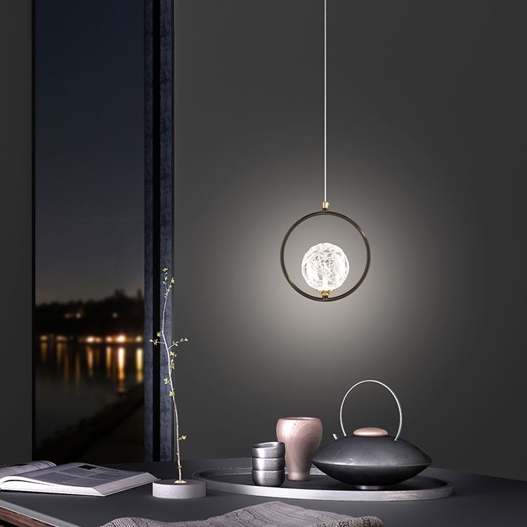 Zeitgenössische globale hängende Lichtkit Glas 1-Licht Deckenleuchte für Schlafzimmer