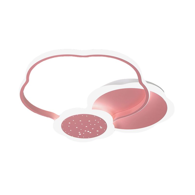 Éclairage encastré à fleurs noir/rose, plafonnier LED nordique en acrylique, lumière chaude/blanche