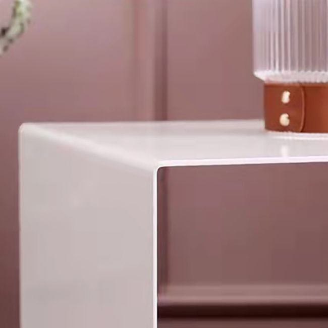 Rectangular Metal Table with Abstract Base Design mid-century Modern Style Side Table