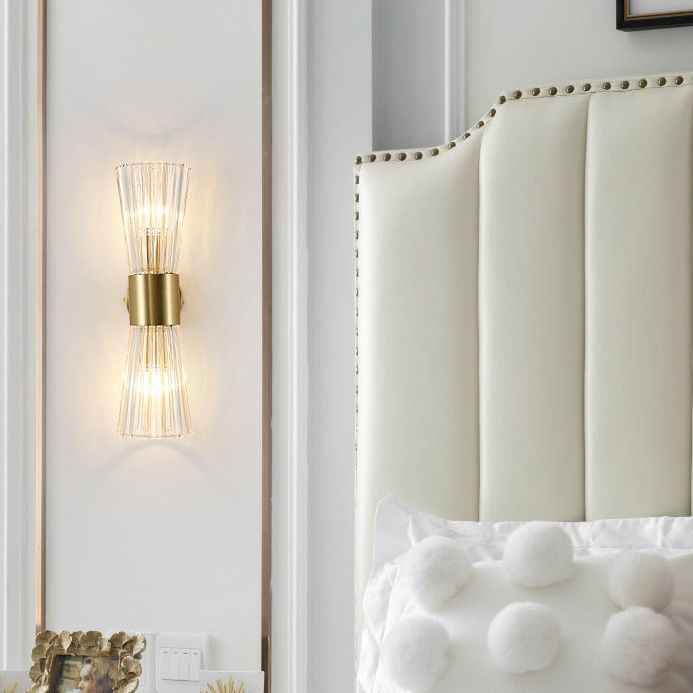 Postmodern Hourglass Shaped Wall Mounted Lights Crystal Glass Flush Mount Wall Sconce for Bedside