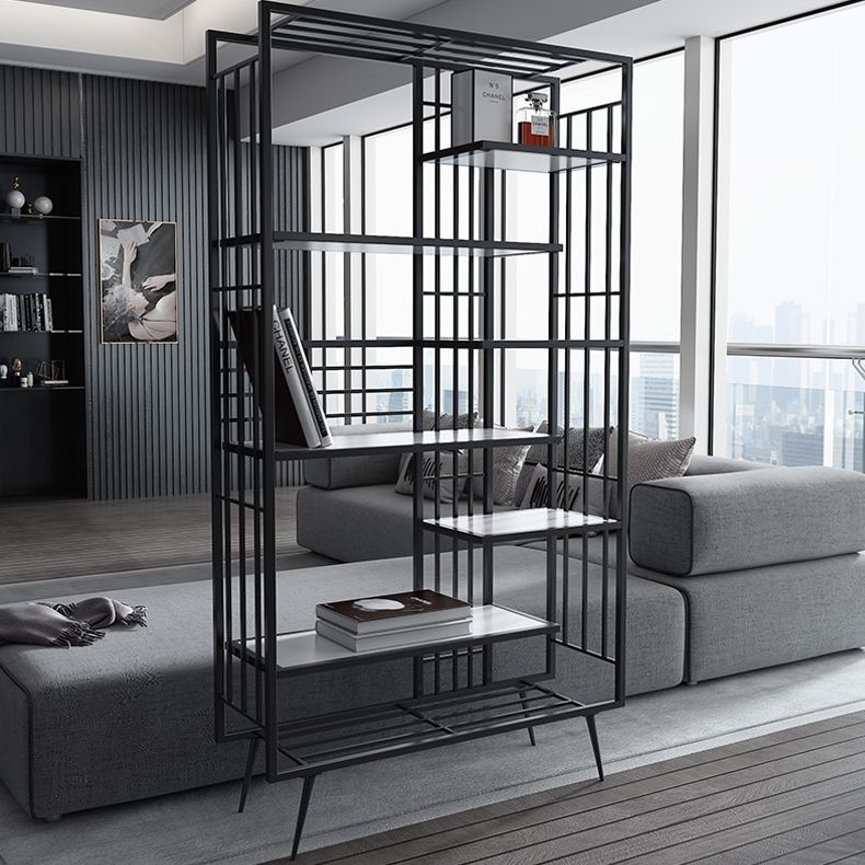 Contemporary Shelf Bookcase Open Storage Metal Bookcase with Shelves