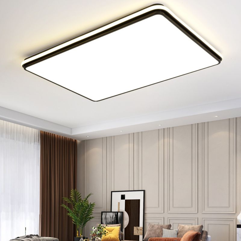 Geometric Flush Mount Fixture Contemporary Metal Flush Light in Black