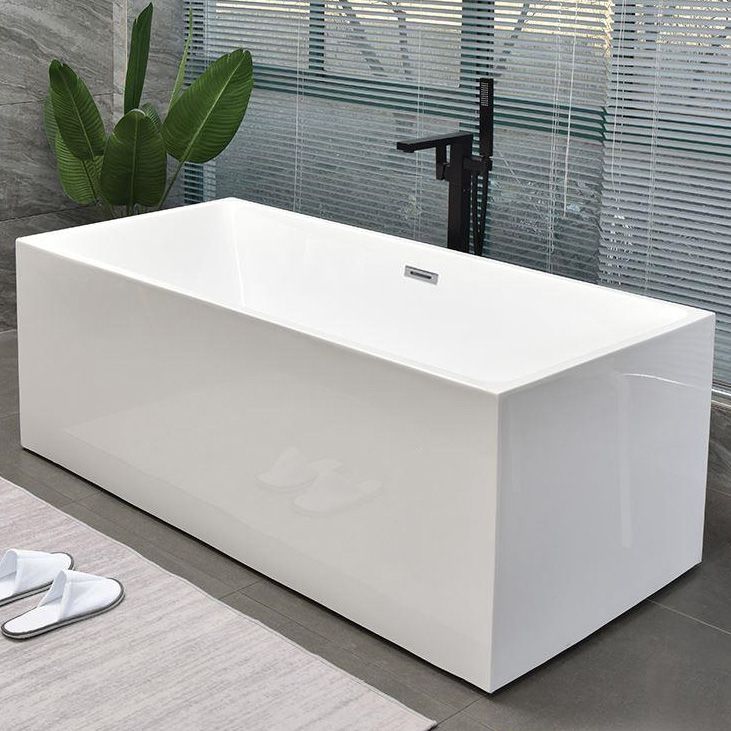 Rectangular Modern Bath Stand Alone Soaking Back to Wall Bathtub