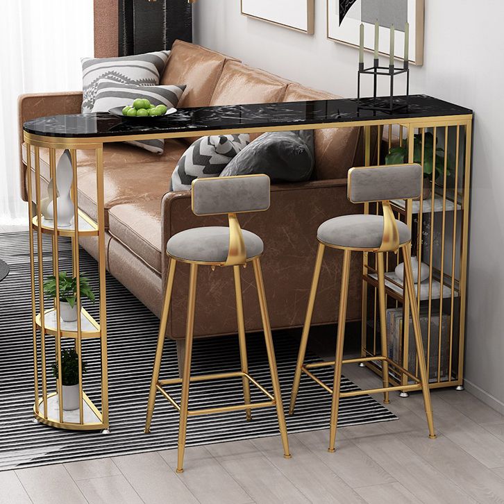 Double Pedestal Pub Table Free Form Glam Bar Table for Indoor and Breakroom