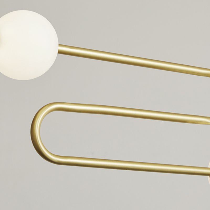 Modern Style Spherical Shape Island Lights Glass 8 Light Island Lighting in Gold