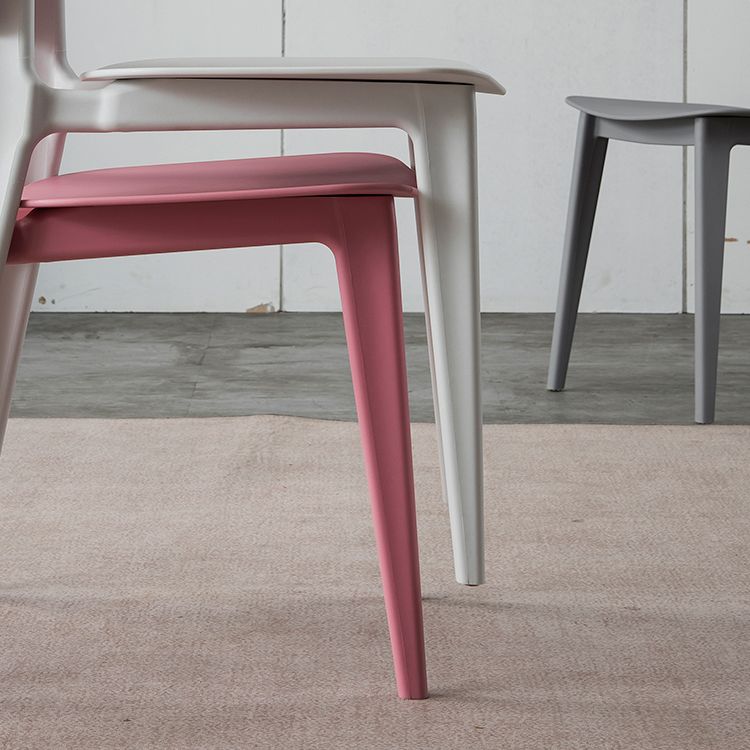 Silla moderna comedor silla sin brazos con patas de plástico para cocina
