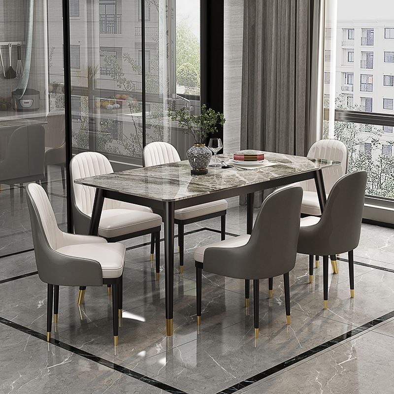 Glam 1/5/7 Pieces Dining Set Rectangle Dining Table Set for Home Use