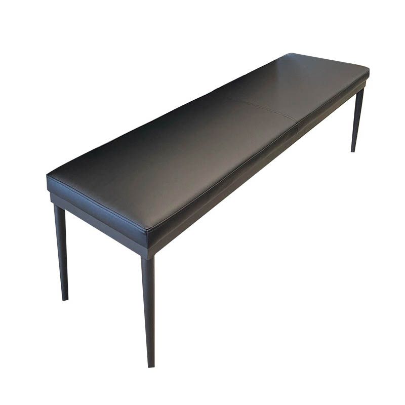 Contemporary Upholstered Bench Metal Home Seating Bench with Black Legs