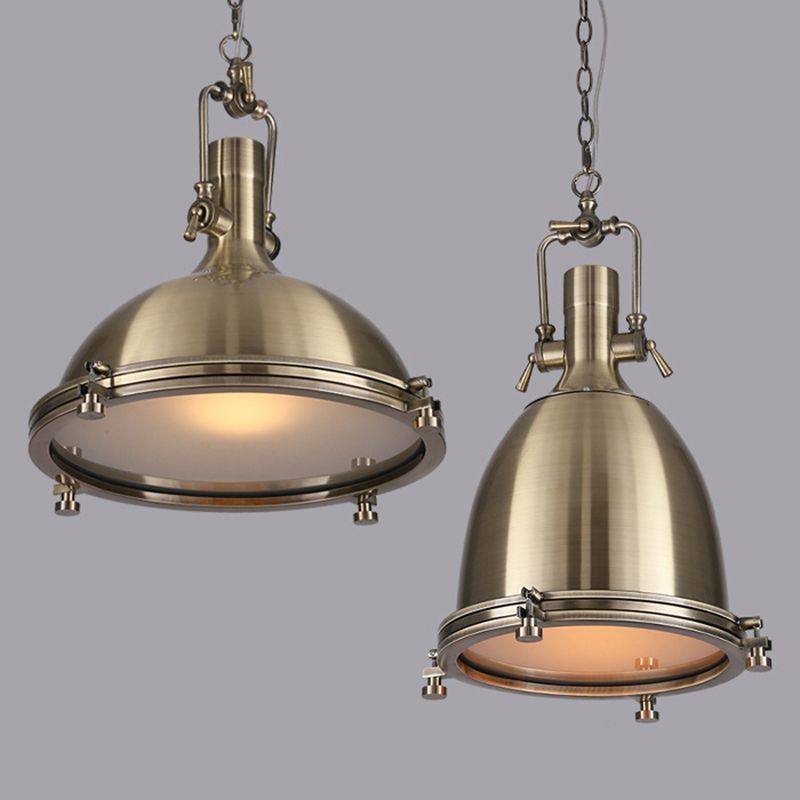 Luce a sospensione in metallo industriale a 1 luci a cupola lampada sospesa per caffetteria