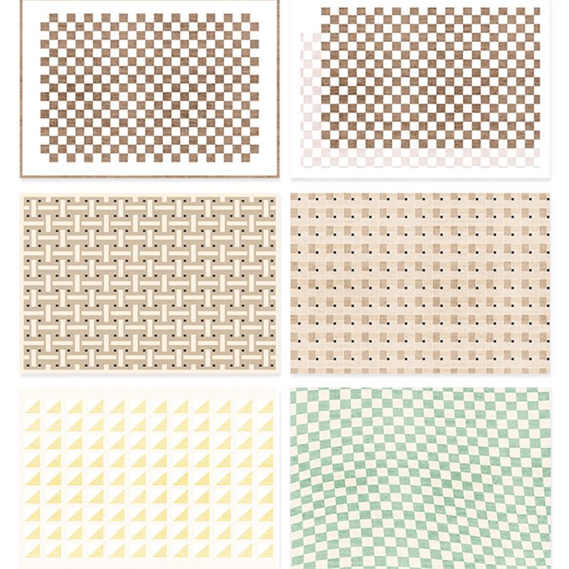 Modern Home Decoration Carpet Checkered Pattern Area Rug Polyester Non-Slip Backing Indoor Carpet