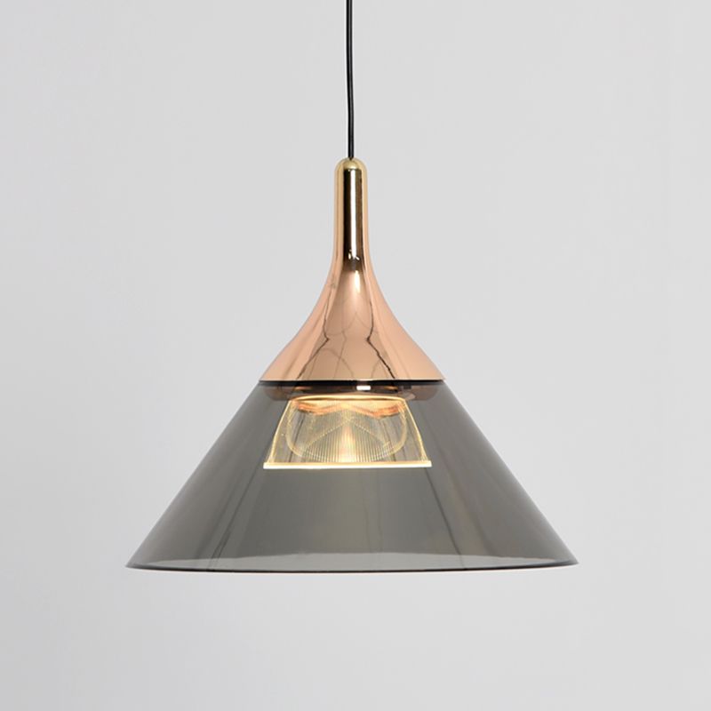 Minimalist Cone Shape Pendant Light Aluminum Dining Room LED Hanging Light