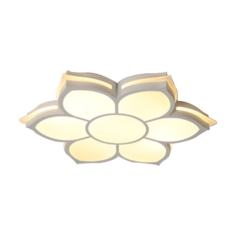 Blume Flush Mount Moderne Metall Weiß Integrierte LED Wohnzimmer Deckenleuchte in Warm/Weiß, 20.5"/27"/31.5" Dia