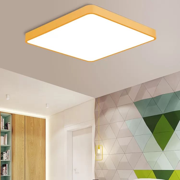 Lámpara de techo LED acrílica de estilo nórdico con luz empotrada cuadrada delgada para pasillo de oficina