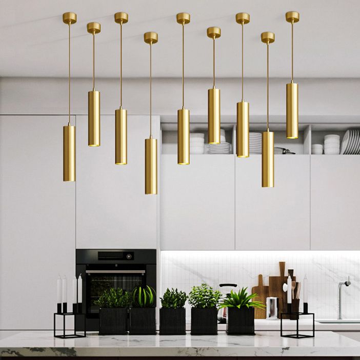 Minimalism Hanging Ceiling Light Metal 1-Light Cylinder Ceiling Pendant Light