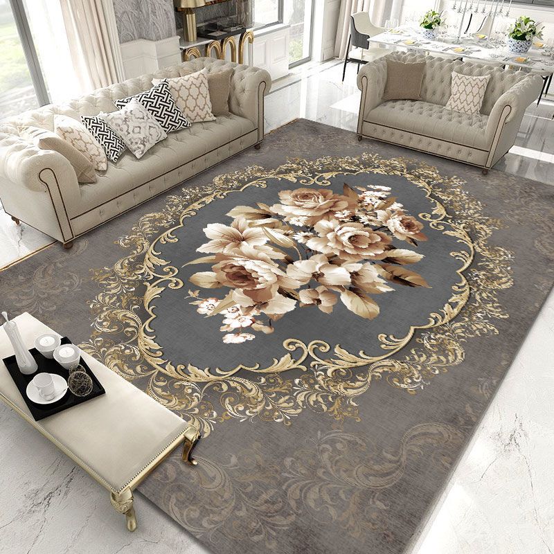Red Modern Rug Blended Graphic Rug Stain Resistant Area Rug for Home Decor