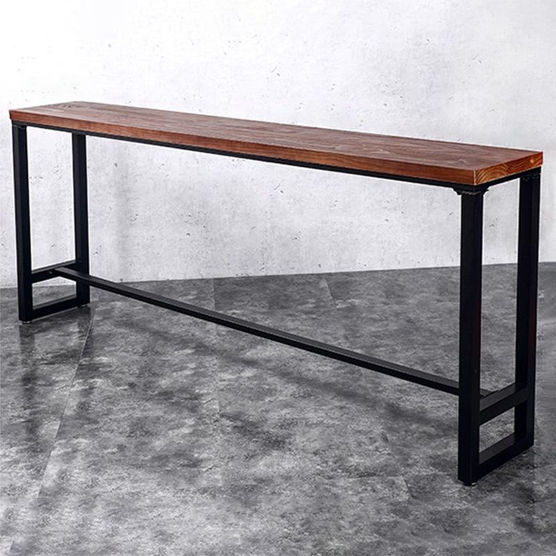 Glam Style Rectangle Bar Table Trestle Base Bar Dining Table for Home