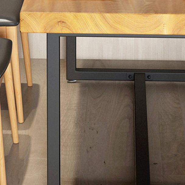 Rectangle Pine Wood Top Dining Table Set 1/5 Pieces Industrial Dinette Set for Home