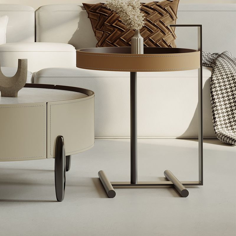 Contemporary Coffee Table Round 3 Legs Slate Coffee Cocktail Table