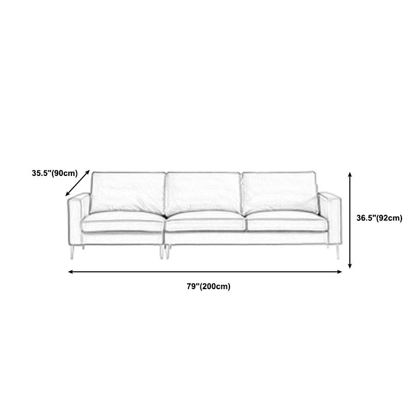 Cushions Faux Leather Square Arm Sofa with Stain Resistant and Waterproof