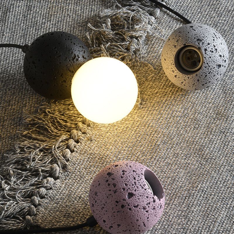 Round Terrazzo Mini Hanging Light Nordic Minimalism Style 1-Light Pendant for Bedside