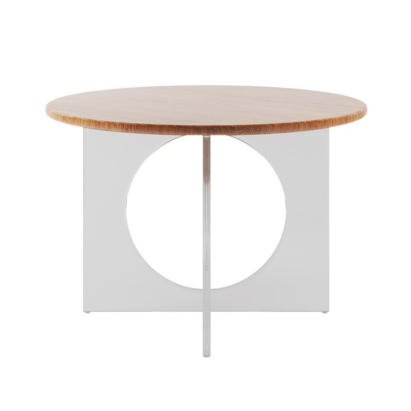 Solid Wood Top Dining Set 1/2/3/4/5 Pcs Kitchen Table and Chairs with Acrylic Frame