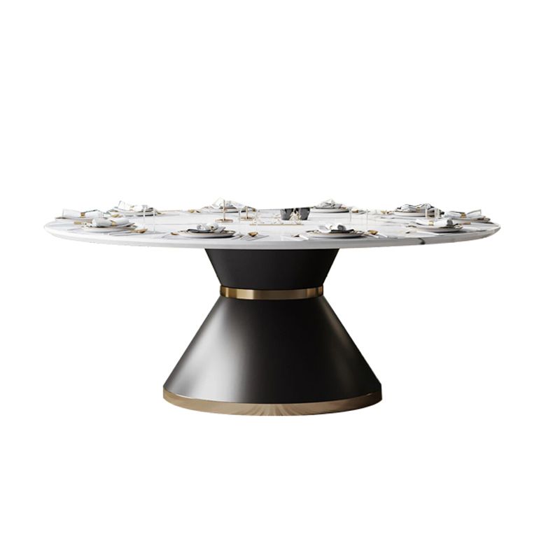 Round Pedestal Dining Site Table Traditional Luxury Dining Table for Indoor