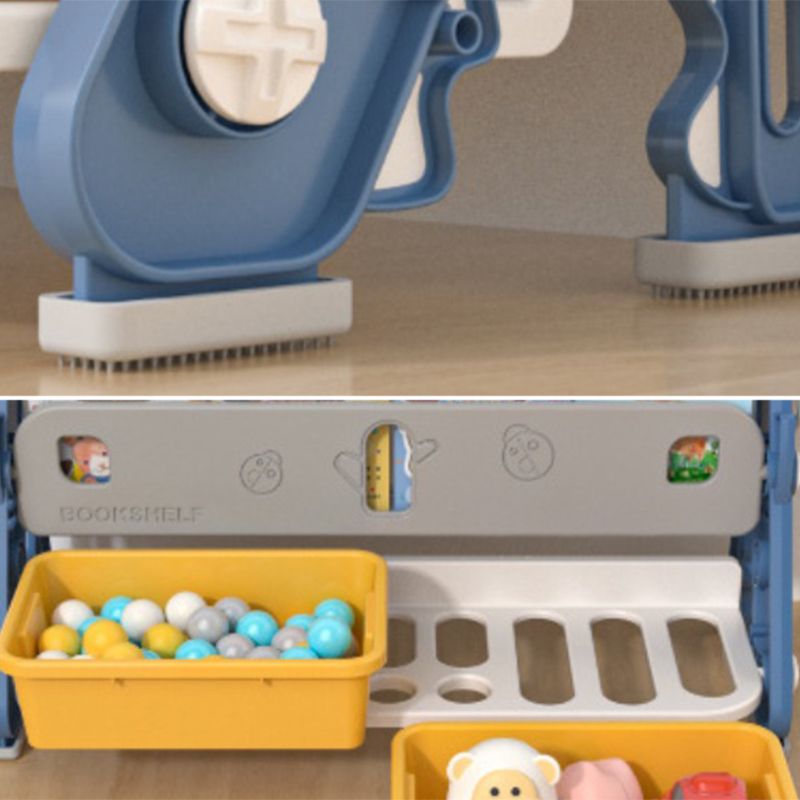 Contemporary Plastic Bookshelf Open Back Bookcase with Animals Theme