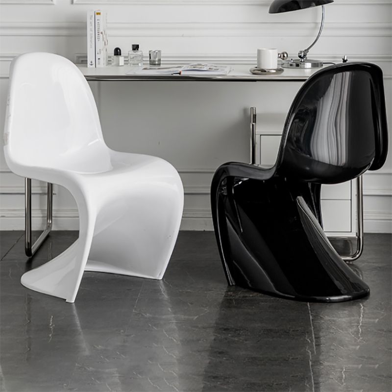 Glam Style Dining Side Chair Plastic Stackable Dining Chair for Indoor
