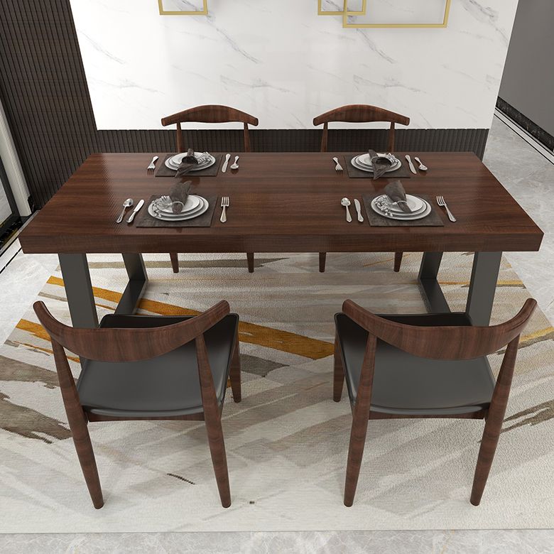 Industrial Solid Wood Top Dining Room Set with Rectangle Shape Dining Set for restaurant