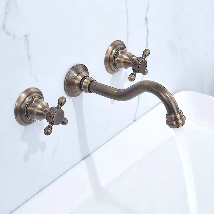 Traditioal Brass Roman Tub Faucet with 2 Cross Handles Tub Faucet