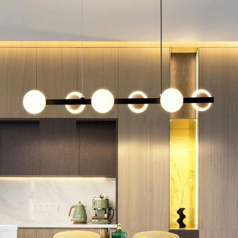 Black Kitchen Island Lighting Industrial Globe Shaded Ceiling Light for Home