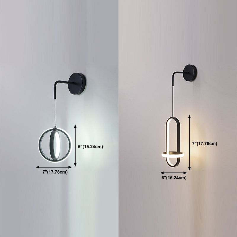 2-Lights Metal Geometric Wall Light Modern Hanging Wall Sconce for Bedroom