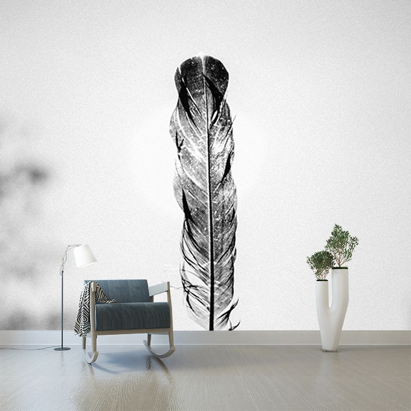 Eco-friendly Wall Mural Wallpaper Soft Feathers Photography Sitting Room Wall Mural