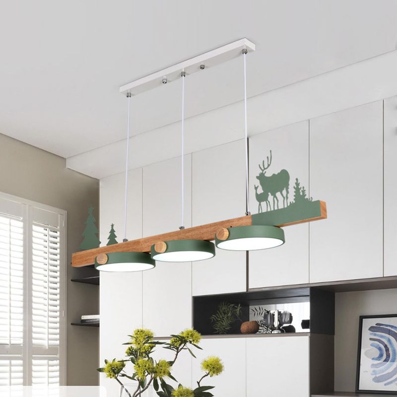 Modern Island Light Colorful Metallic Hanging Lighting Fixture for Dining Room
