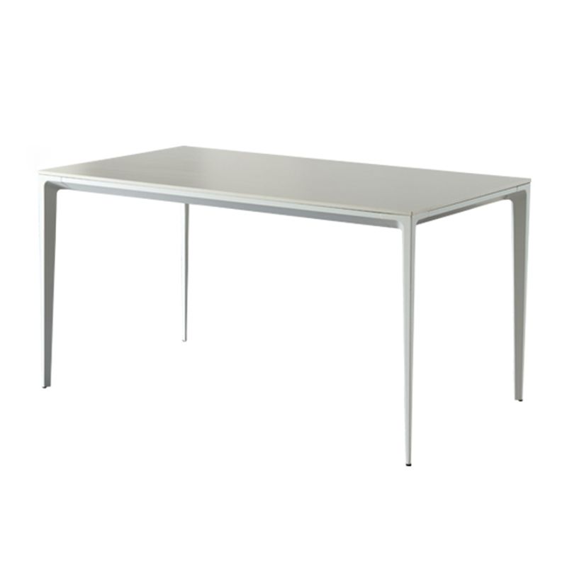 Sintered Stone Dining Table Industrial Style 4 Legs Metallic Base Rectangle Table