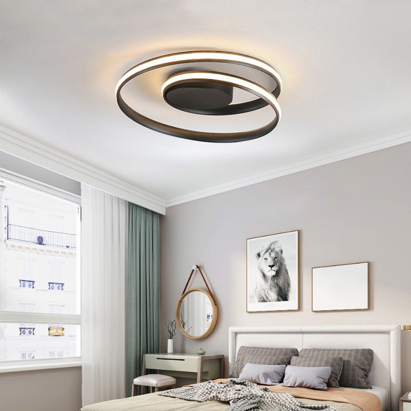 Lámpara de techo LED lineal creativa moderna, montaje empotrado de aluminio con pantalla de silicona