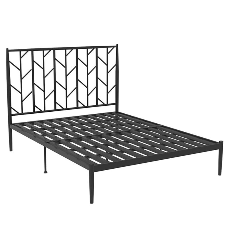 Metal Headboard Standard Bed Rectangular Bed with Custom Legs