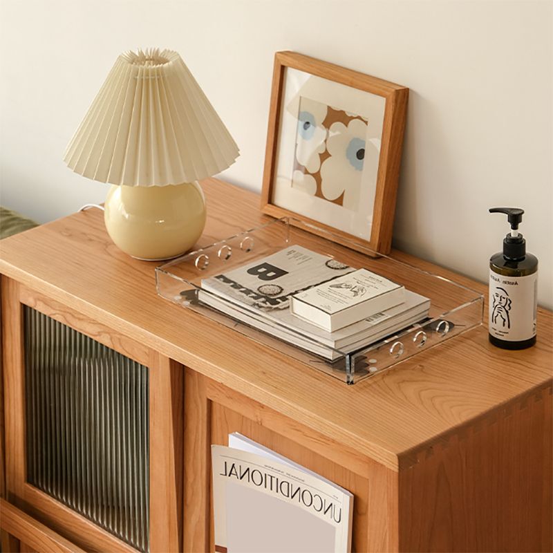 Modern & Contemporary Cabinet Square Glass Paned Bar Pulls Straight Legs Accent Cabinet