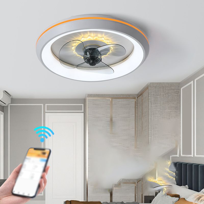 Modern Style Ceiling Fan Lamp Metal 1 Light Ceiling Fan Lighting for Bedroom