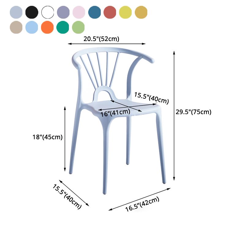 Silla lateral de plástico moderna para interiores y exteriores, silla apilable sin brazos Wishbone