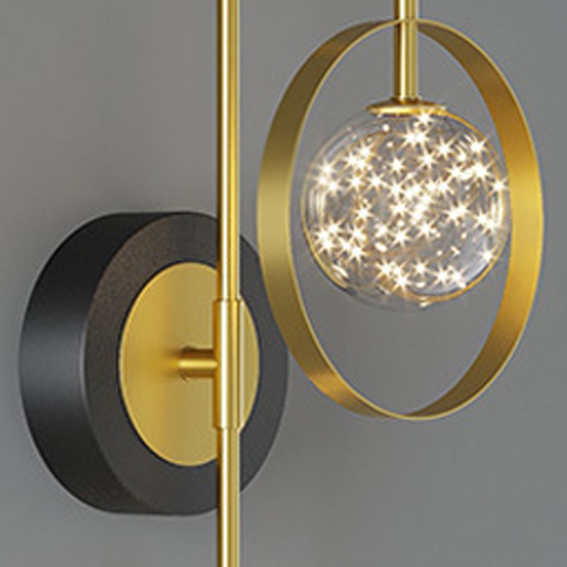 2-lichts Noordse wandlicht metaal Gouden Globe Led Wall Sconce voor woonkamer