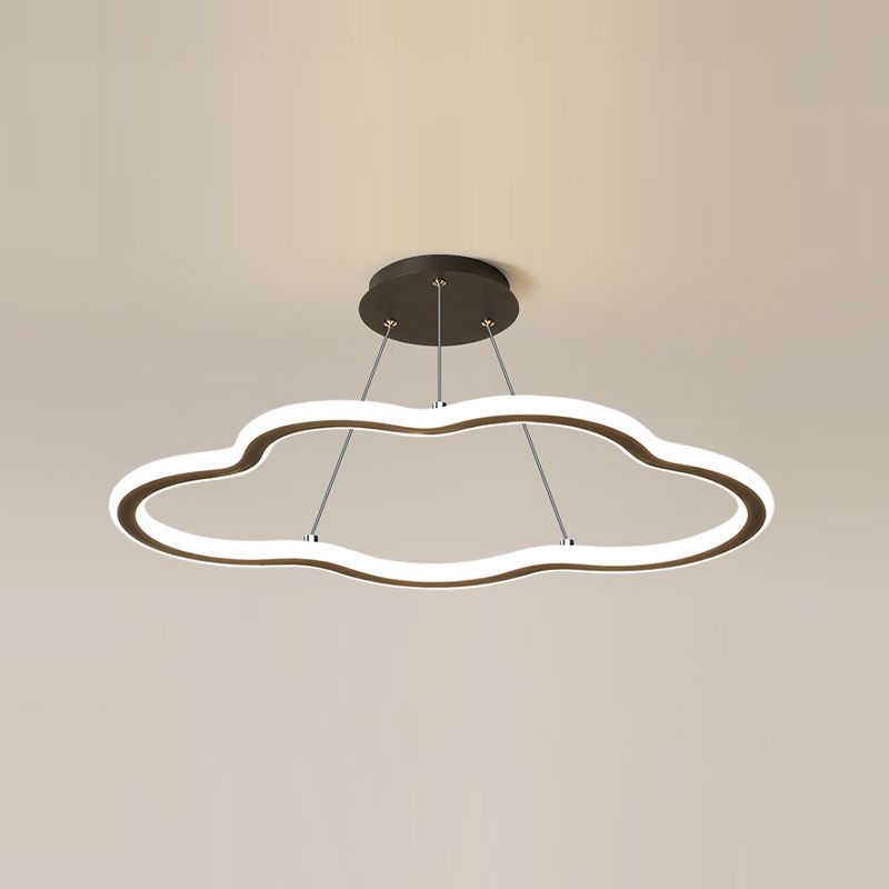 Wolkenform Metall Anhänger Leuchte Moderne Stil 1 Licht hängend Licht in Schwarz