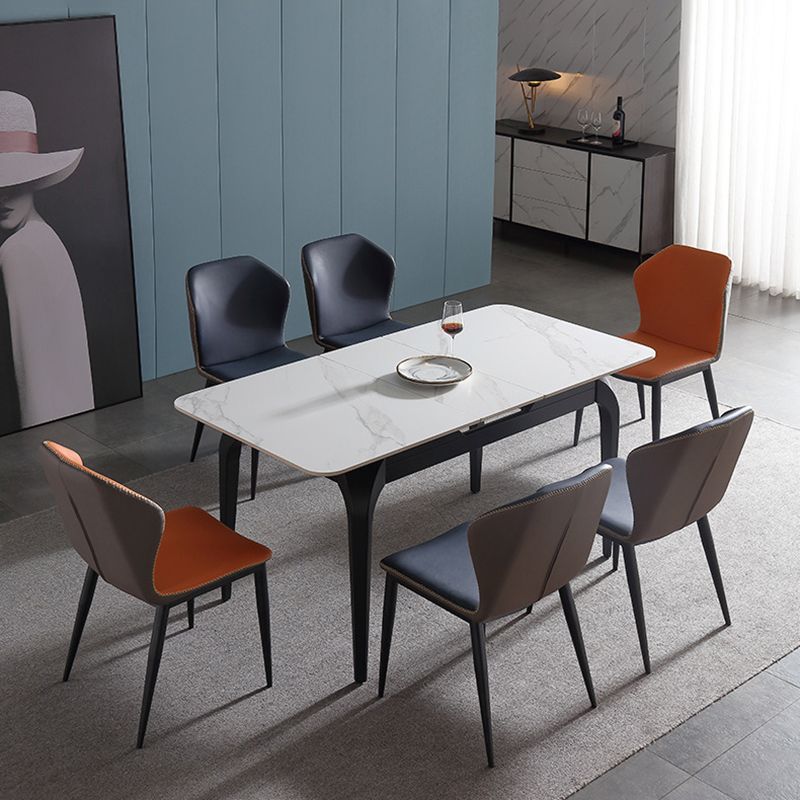 Metal Indoor Upholstered Dining Chair Metallic Finish Wingback Side Chair