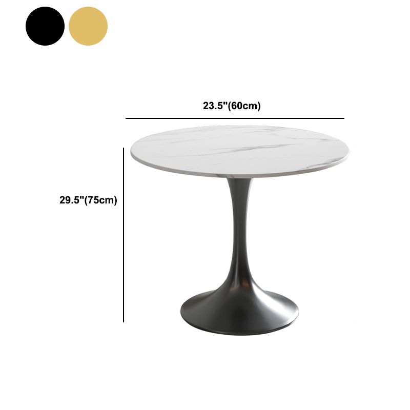 Traditional Luxury Dining Table Sintered Stone Round Table for Dining Room